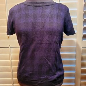 Chanel Boutique employee only plaid tee. Navy and black size M